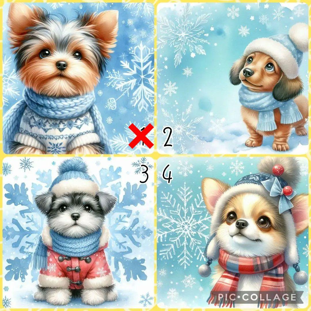 11/14♡わんちゃん♡雪の結晶♡パネル♡ハンドメイド