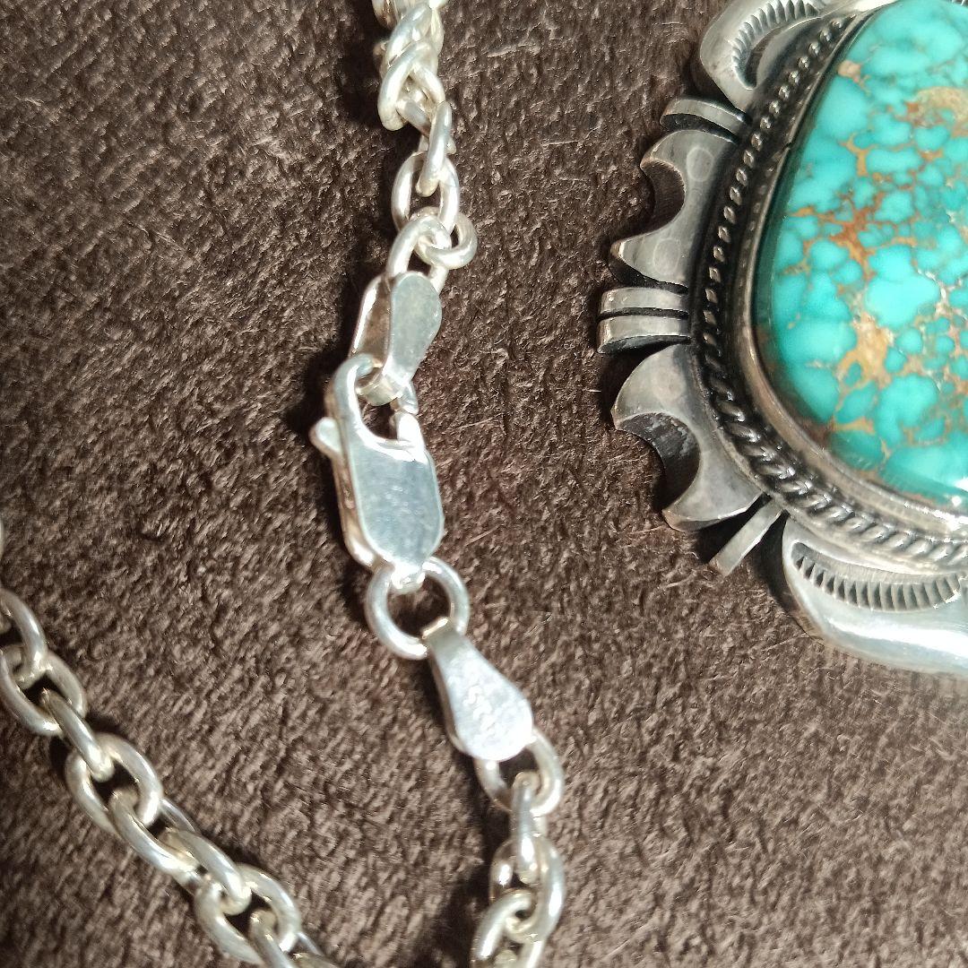 ターコイズペンダントネックレスシルバー925