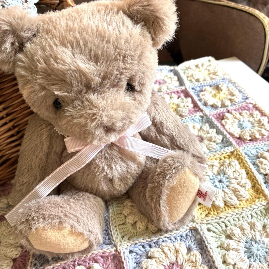 くま　ぬいぐるみ　ベビー　テディベア　ハンドメイド　ピンク　レース