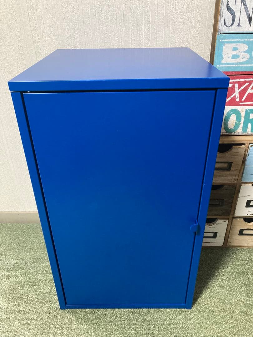 廃盤品　イケア　リックスフルトキャビネット足無し　ブルーラック