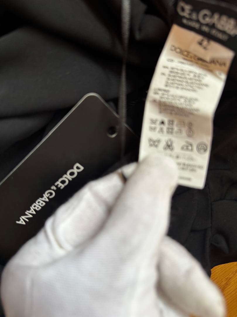 未使用●ドルチェ＆ガッバーナ 黒42 伊製 ドレス ワンピース ドレープ