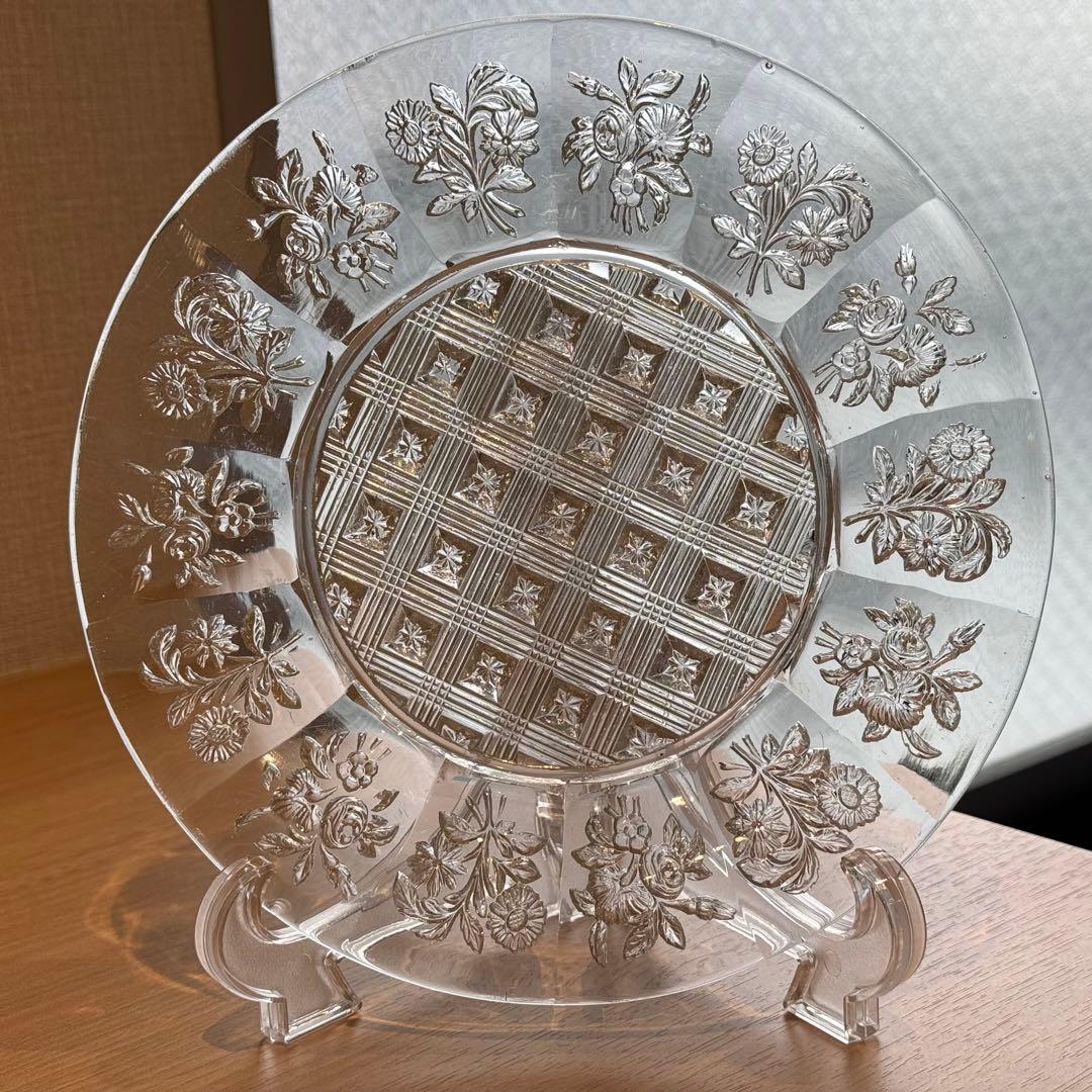 オールドバカラ Baccarat装飾プレート19世紀クリスタル☆チャールズ10世