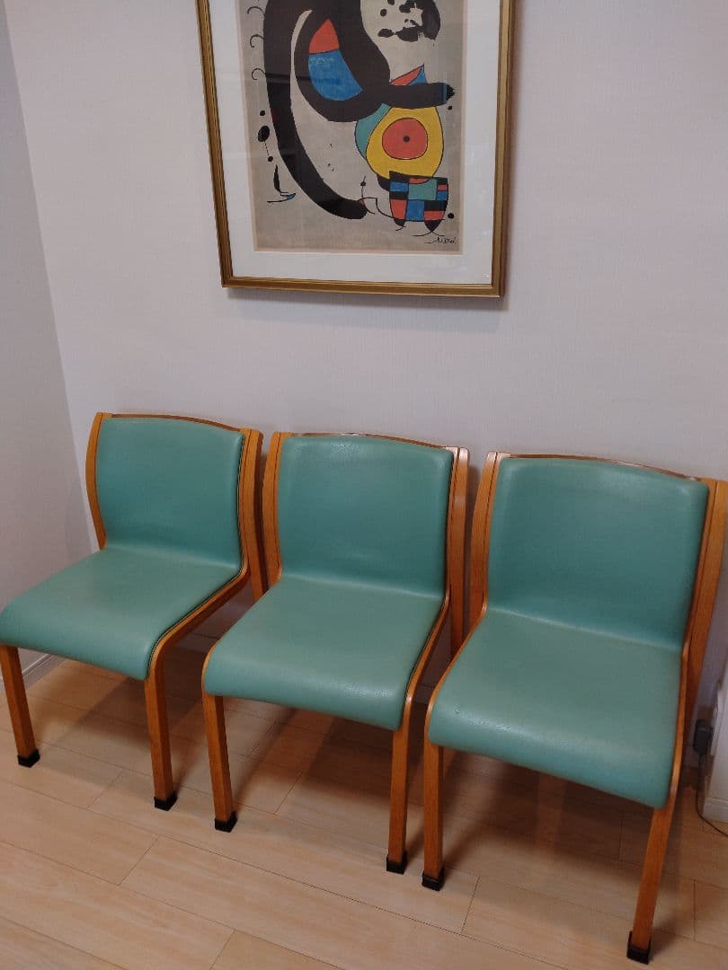 キッチンテーブル 天童木工、ダイニングチェア２脚セット