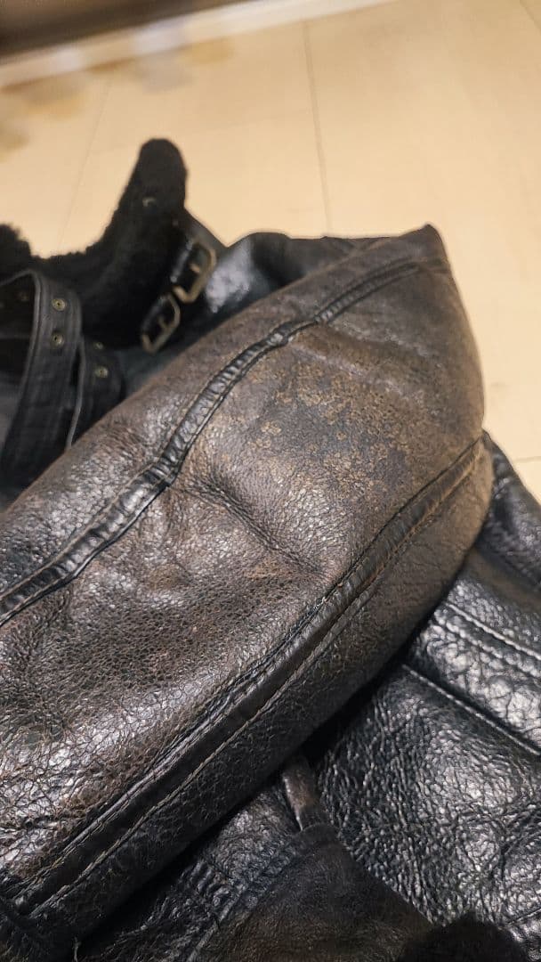 AVIREX B3 黒ムートンジャケット 38