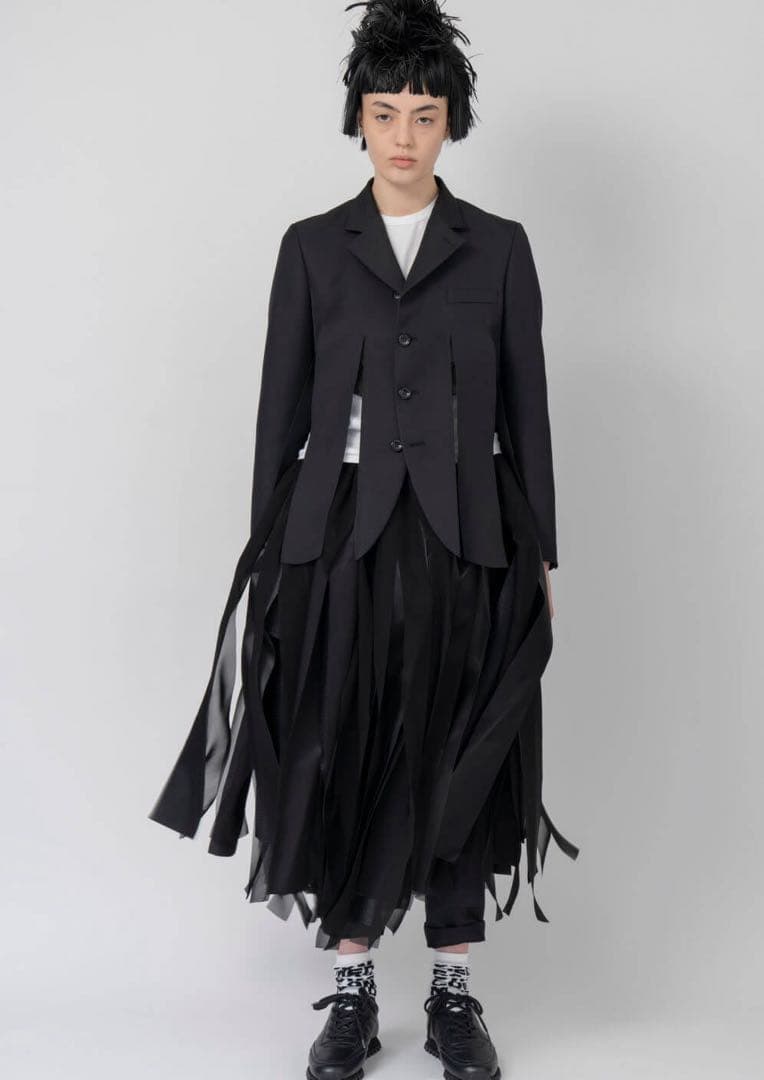 美品 COMME des GARÇONS ブラック スカート 短冊 コムコム