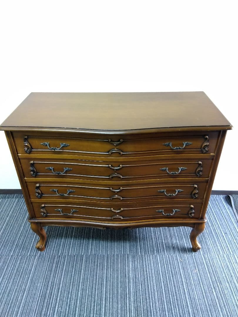 【送料無料】イタリア製　4段チェスト　猫脚　アンティーク　ヨーロピアン　f447