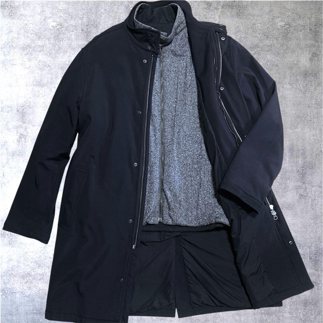 上美品 dunhill ダンヒル ビジネスコート 中綿コート