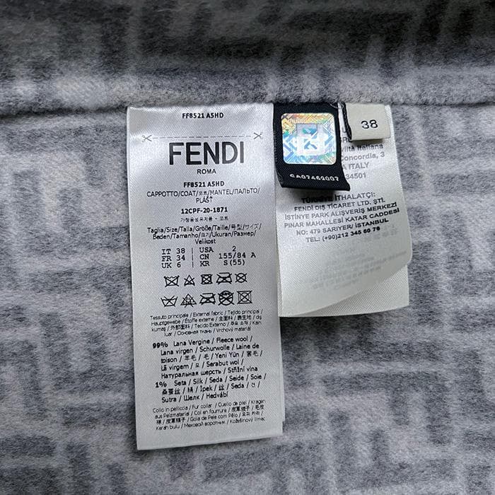 ビ*ン様 FENDI フェンディのロングコート　ダブルフェイス　FFロゴ　ミンク