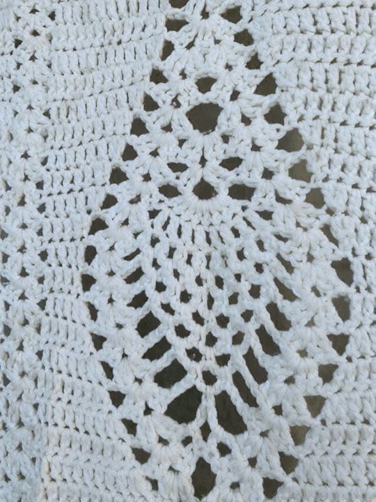 古着 ビンテージ 70s 鍵網 グラニー ブランケット キャンプ ラグ 敷物