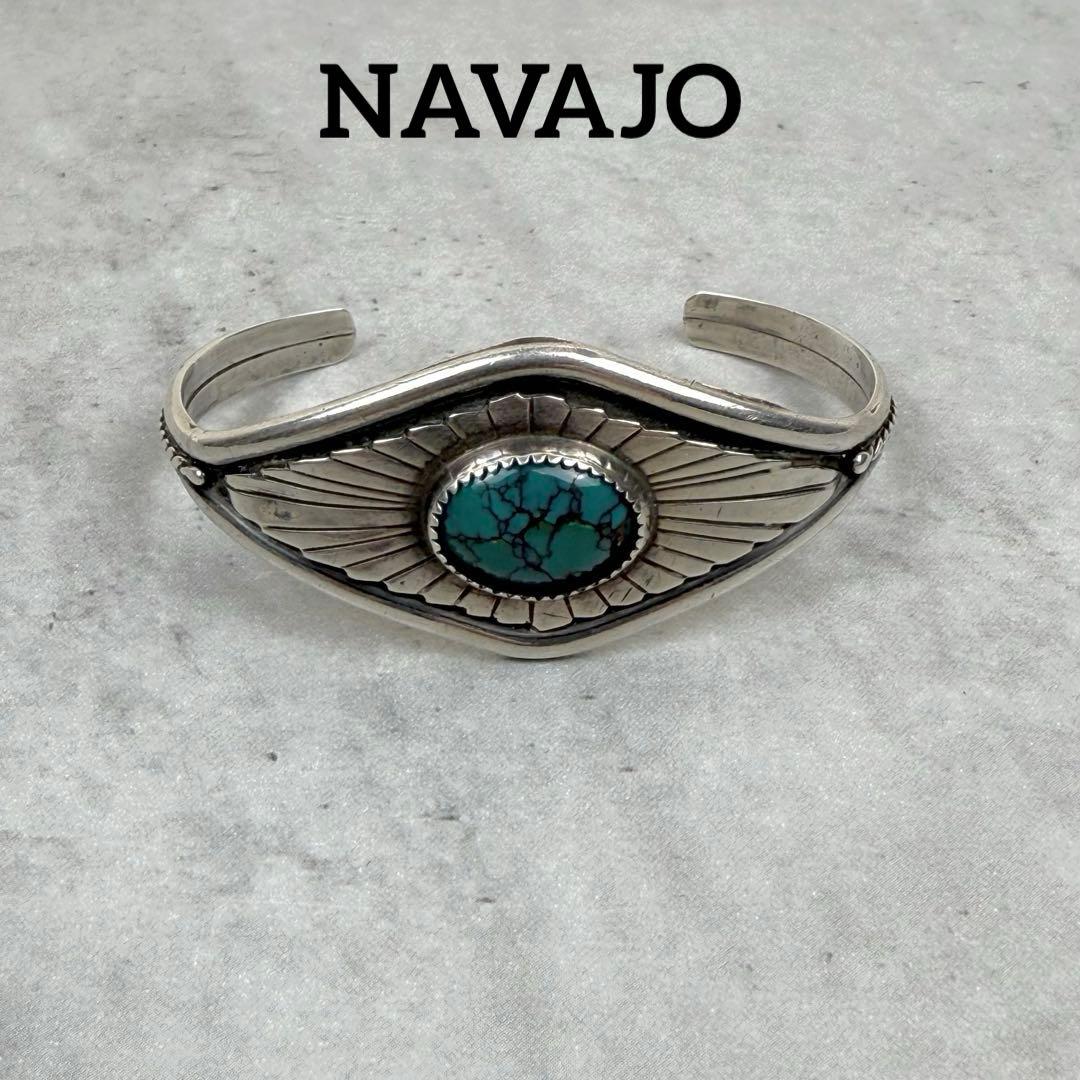 NAVAJO ナバホ BB刻印 カラーストーンシルバーバングル