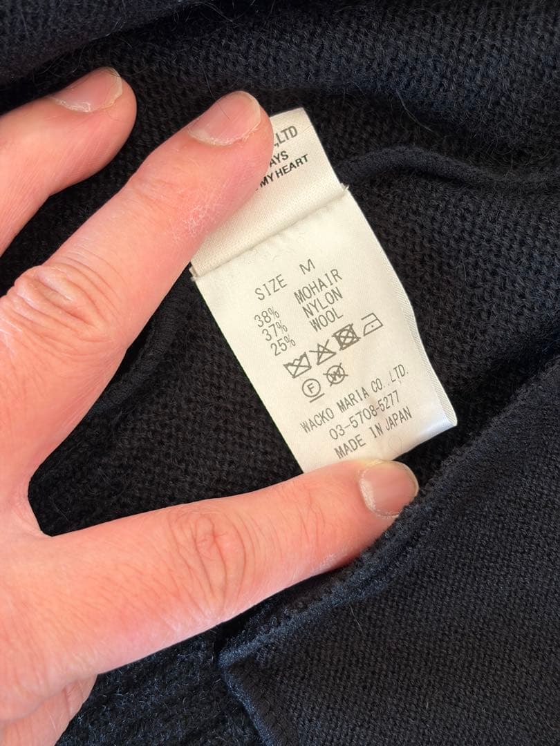 WACKO MARIA モヘアカーディガン 黒 M
