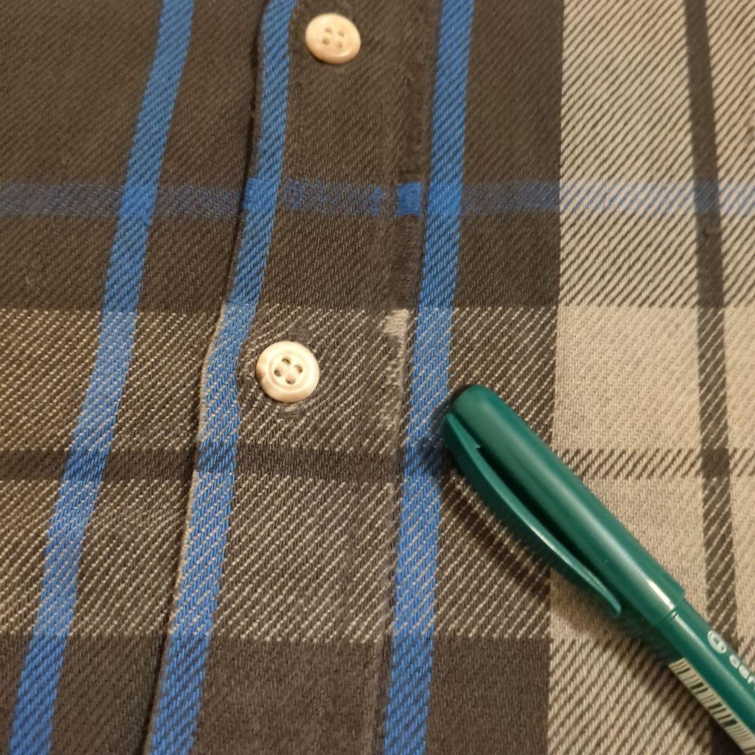 80s 超好配色 ファイブブラザーネルシャツ 黒×青×グレー アメリカ製