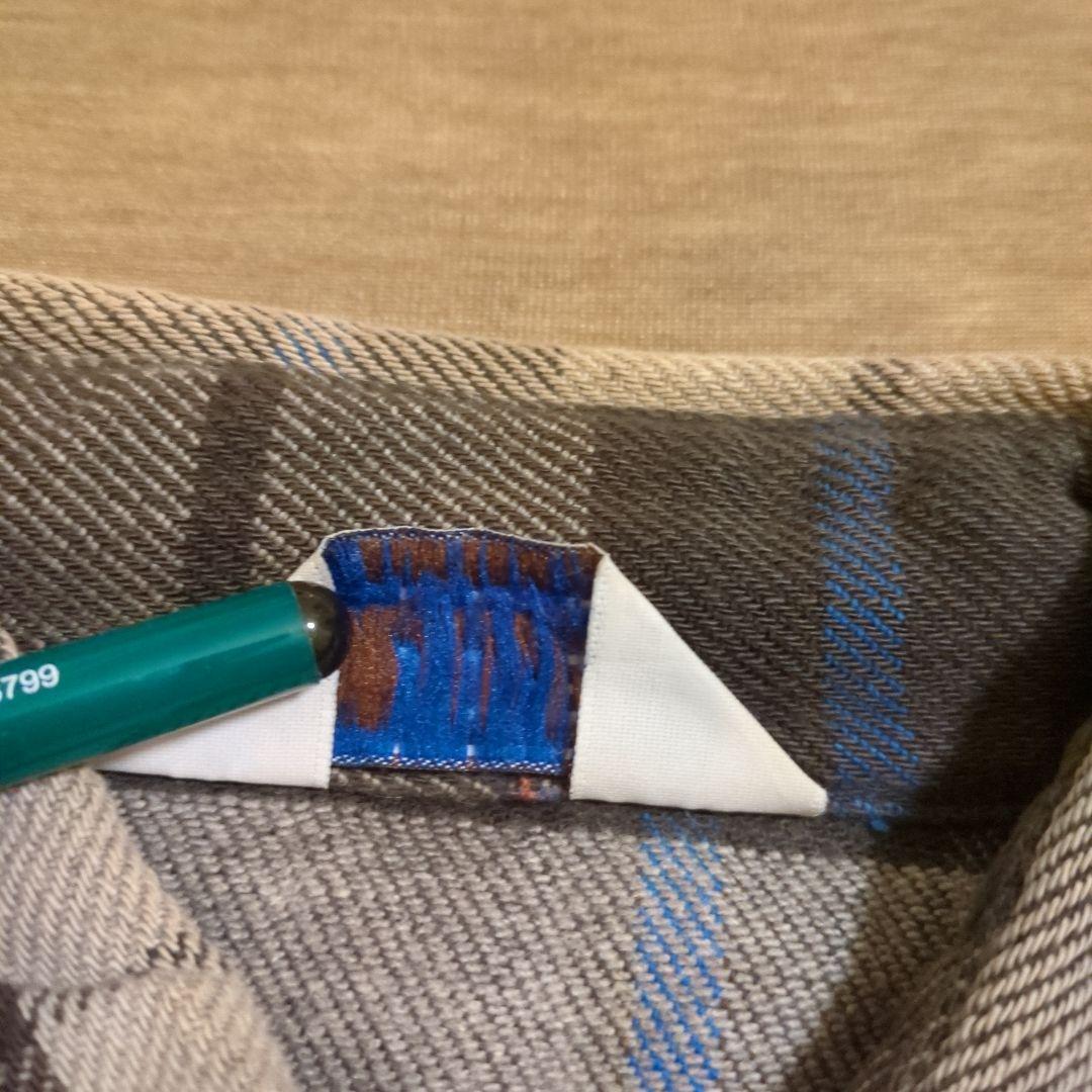 80s 超好配色 ファイブブラザーネルシャツ 黒×青×グレー アメリカ製