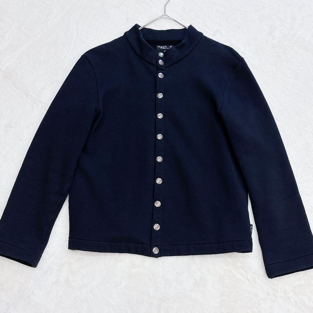 agnes b. スタンドカラー カーディガン アニエスベー ブラック