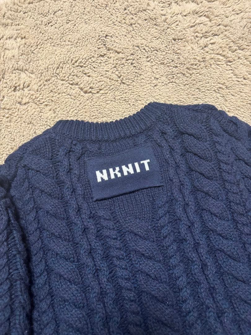 1/25限定値下げ NKNIT big cable KNIT ネイビー