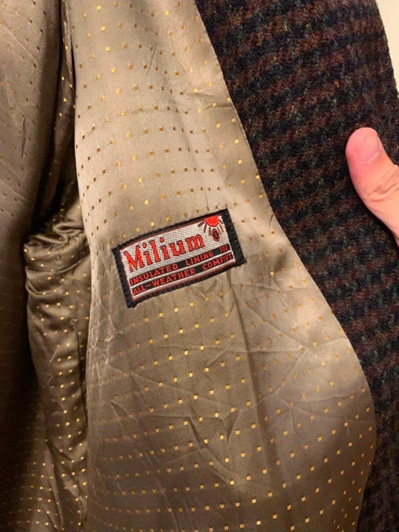 70s Harris Tweed チェスターコート ウール チェック