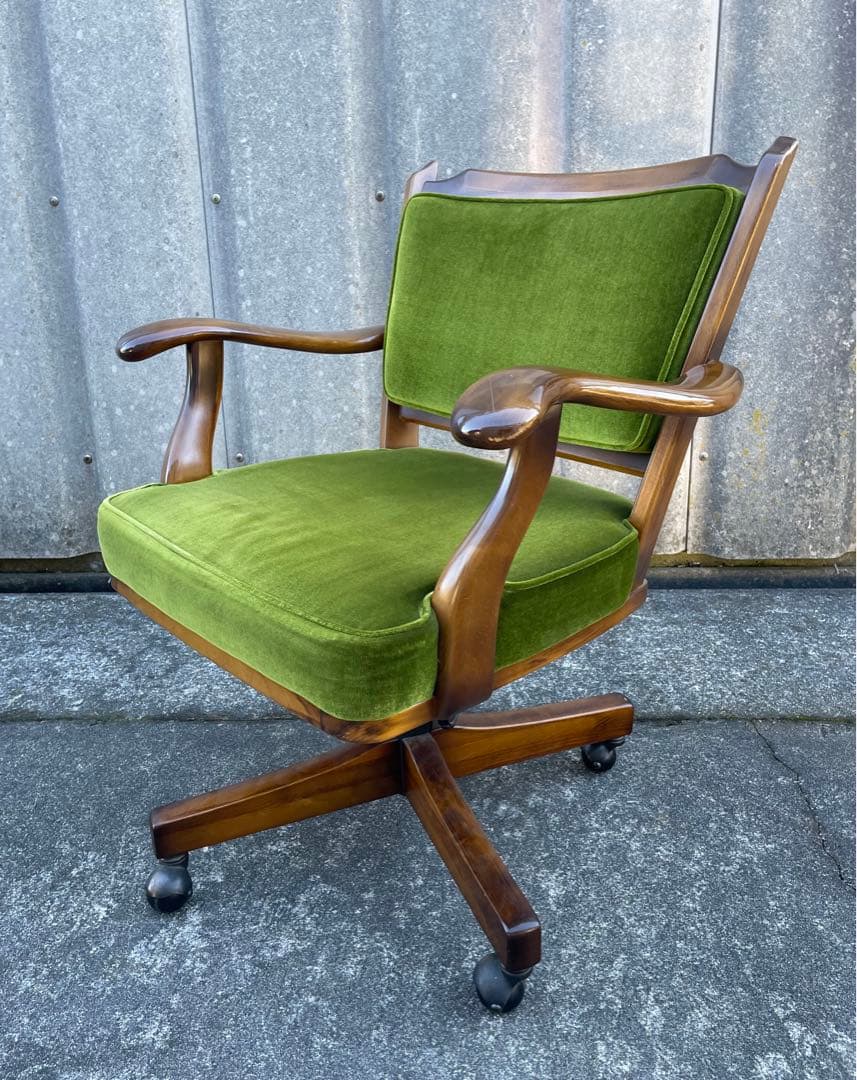 稀少/カリモク/コロニアル/デスクチェア/アームチェア/回転椅子/椅子/④