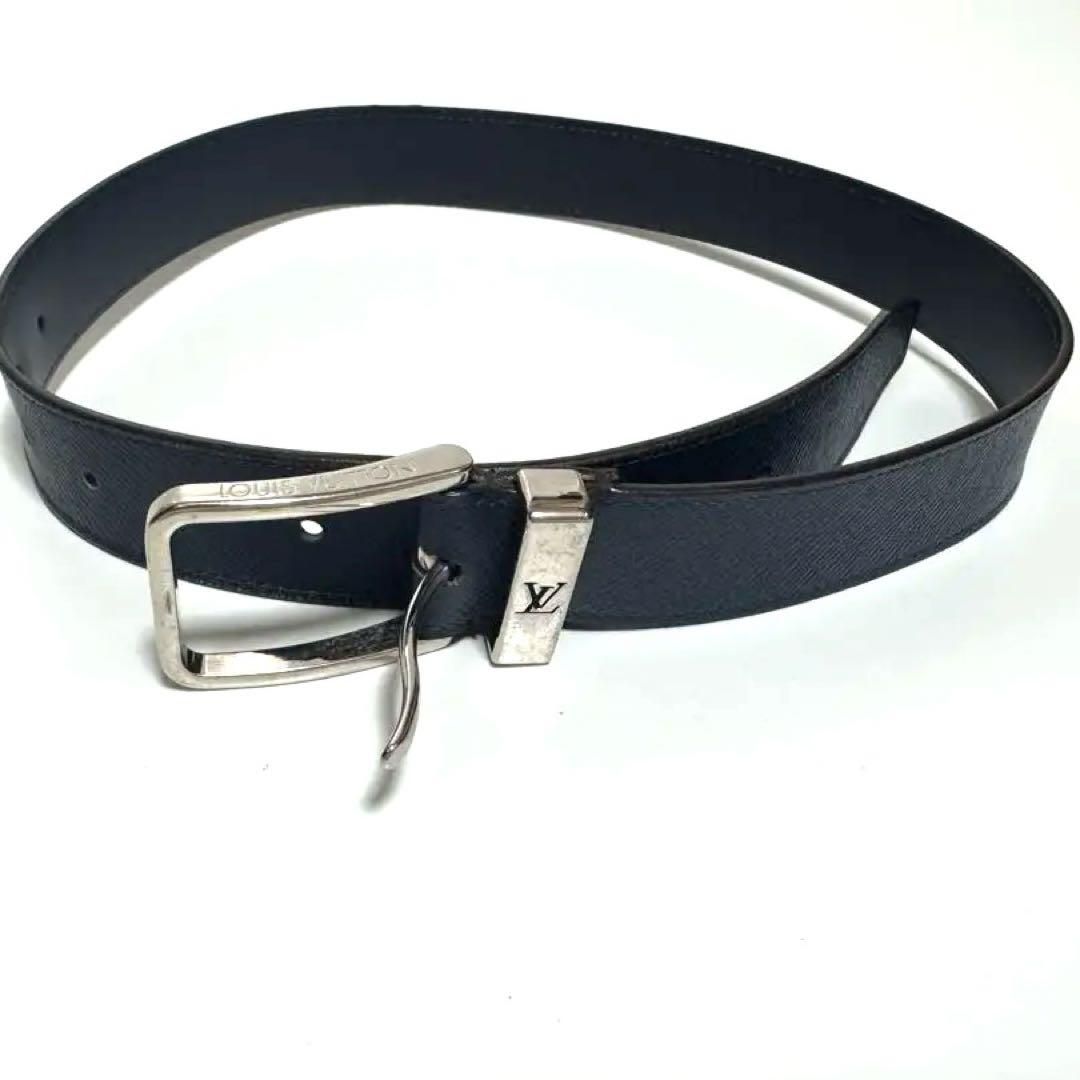 Louis Vuitton ネイビー レザーベルト
