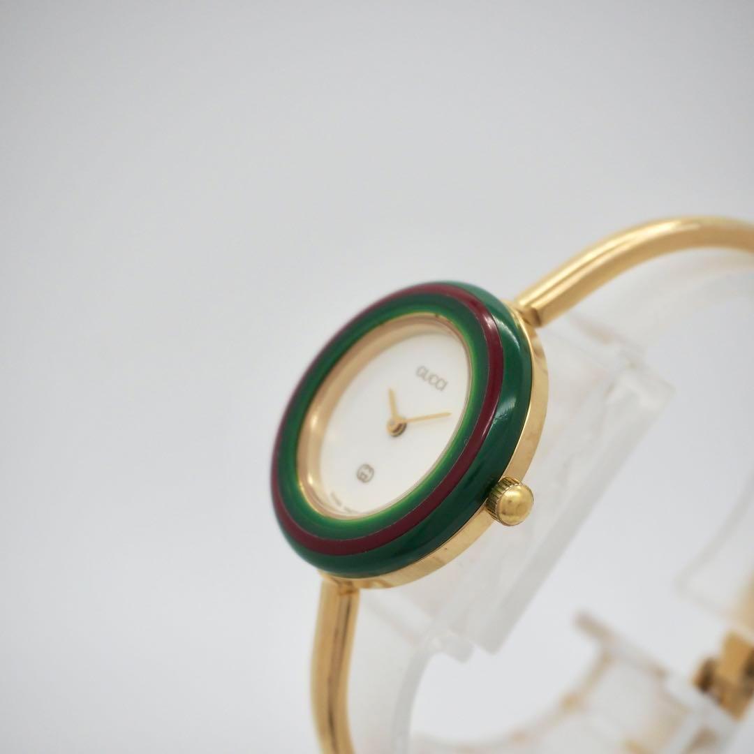 617 稼働【完備品】GUCCI　時計　チェンジベゼル　シェリーライン　箱付き