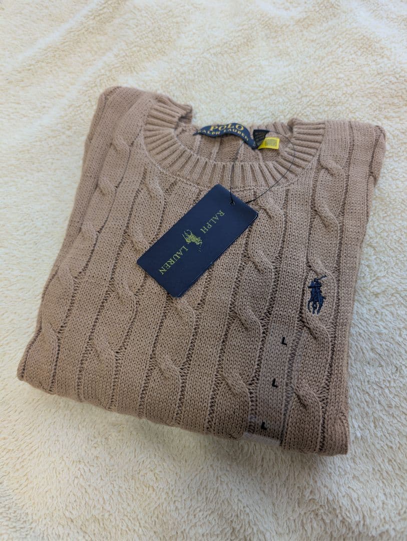 Polo Ralph Lauren ケーブル デザインコットンニットセーター　L