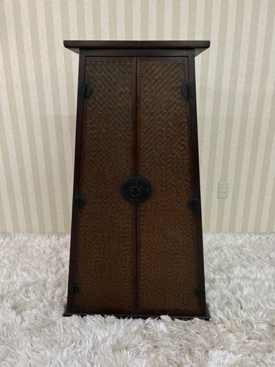 台形キャビネット　アンティーク家具　ブラウン