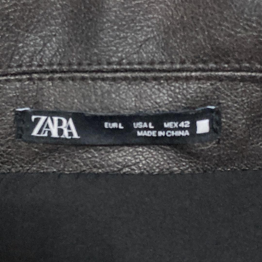 ザラ レザージャケット XL ダブル ライダース 本革 ブラック バイク