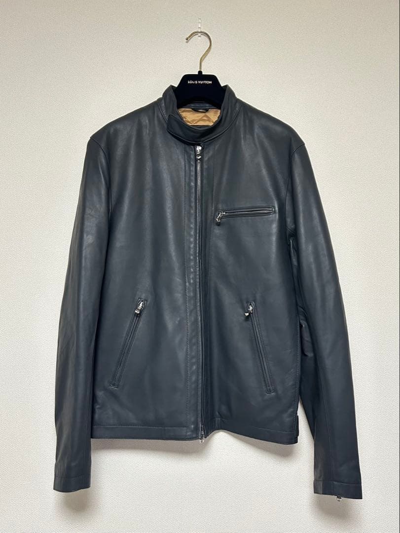 CINQUANTA/シングルライダースジャケット/size46/グレー/羊革