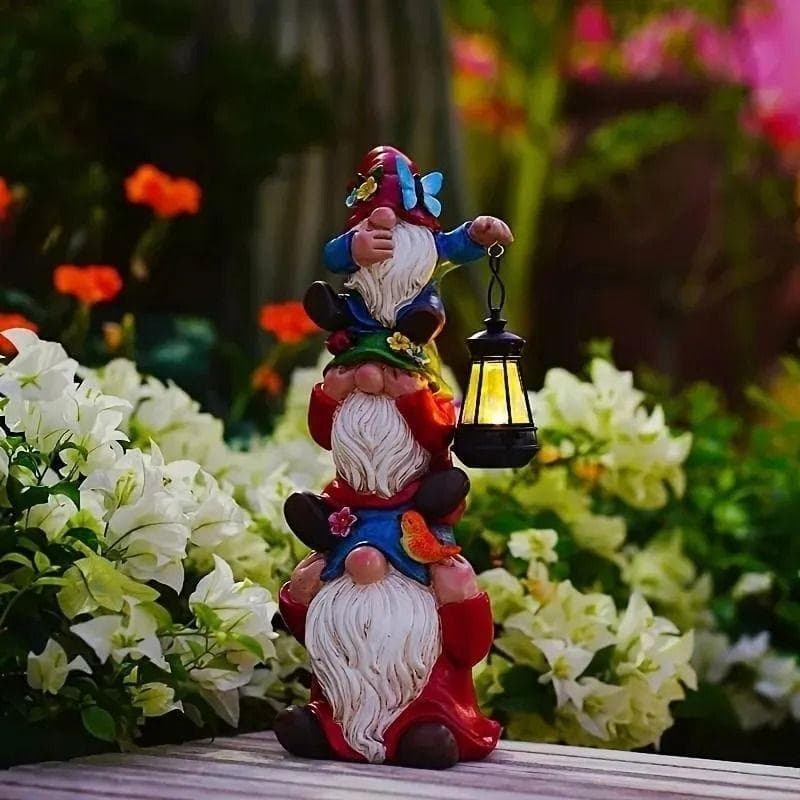 ガーデンライト かわいい ノーム 置物 おしゃれ ソーラーライト ガーデニング