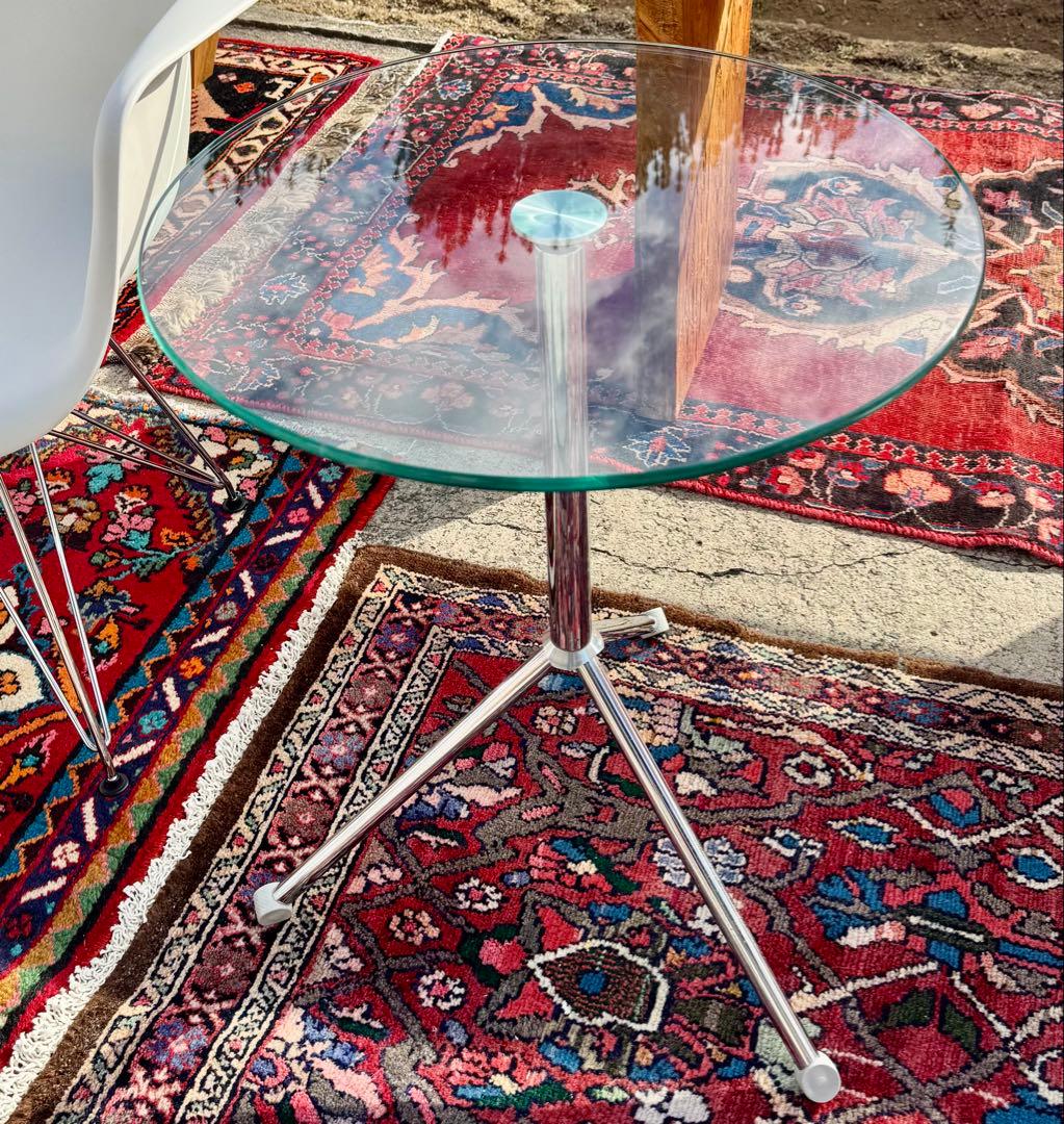 ACTUS ガラスサイドテーブル 直径50cm モダン