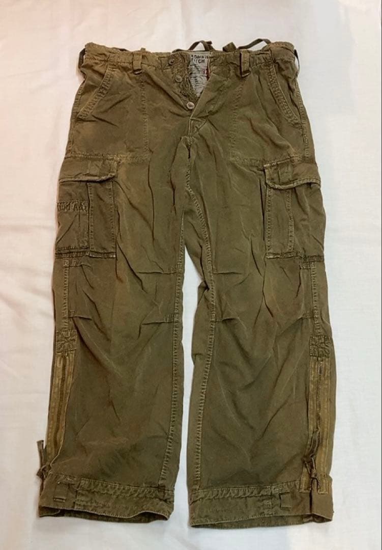 アバクロ メンズ パラトルーパー カーゴパンツ L カーキ バギー
