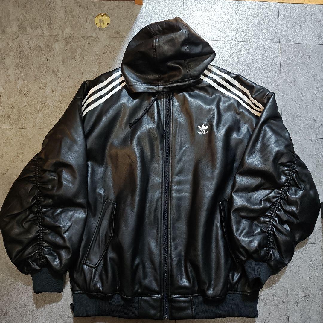 adidas レザー ジャケット XL 黒