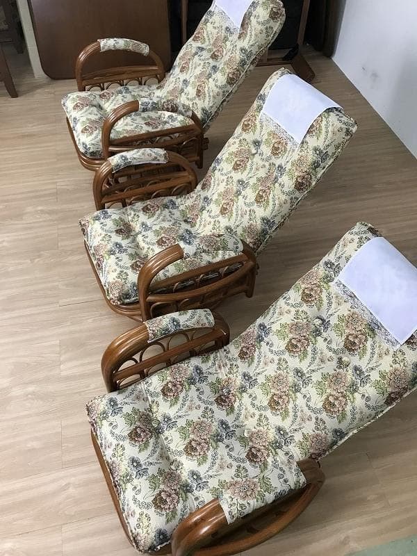 【新品】天然ラタンリクライニング回転座イス・ミドルタイプ【アウトレット】