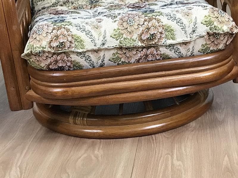 【新品】天然ラタンリクライニング回転座イス・ミドルタイプ【アウトレット】