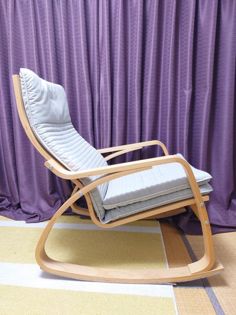 イケア IKEA ポエング ロッキングチェア オットマンセット