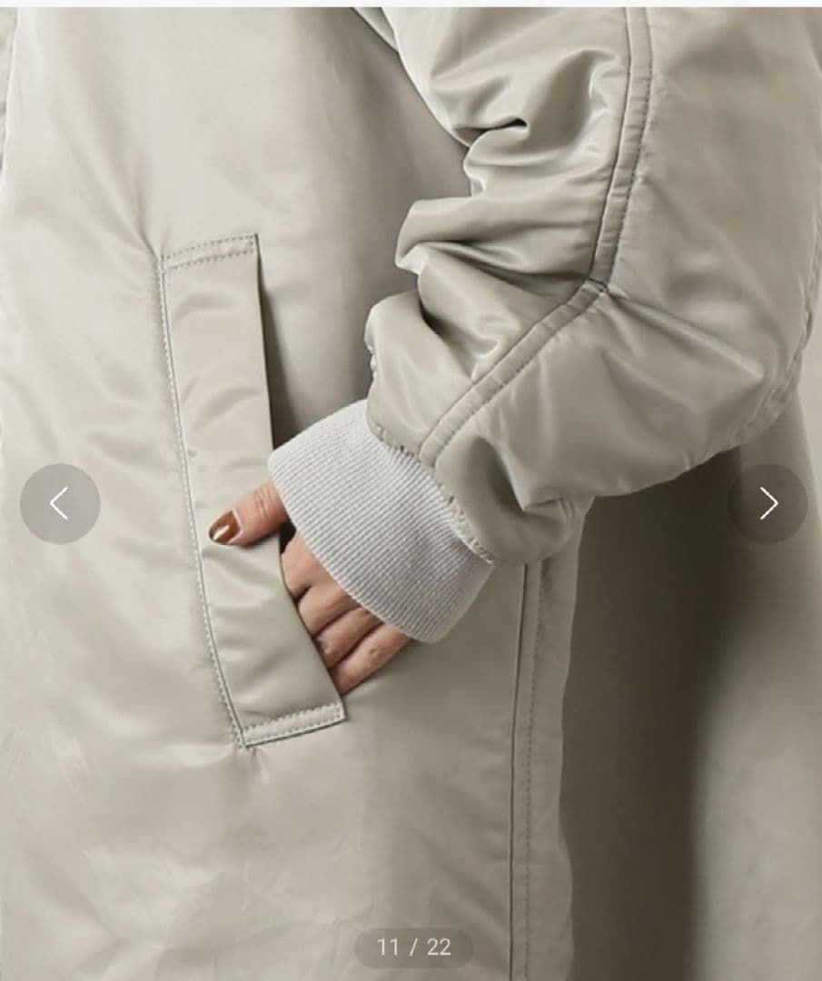 journal standard luxe　ナイロンナカワタミリタリーリブコート