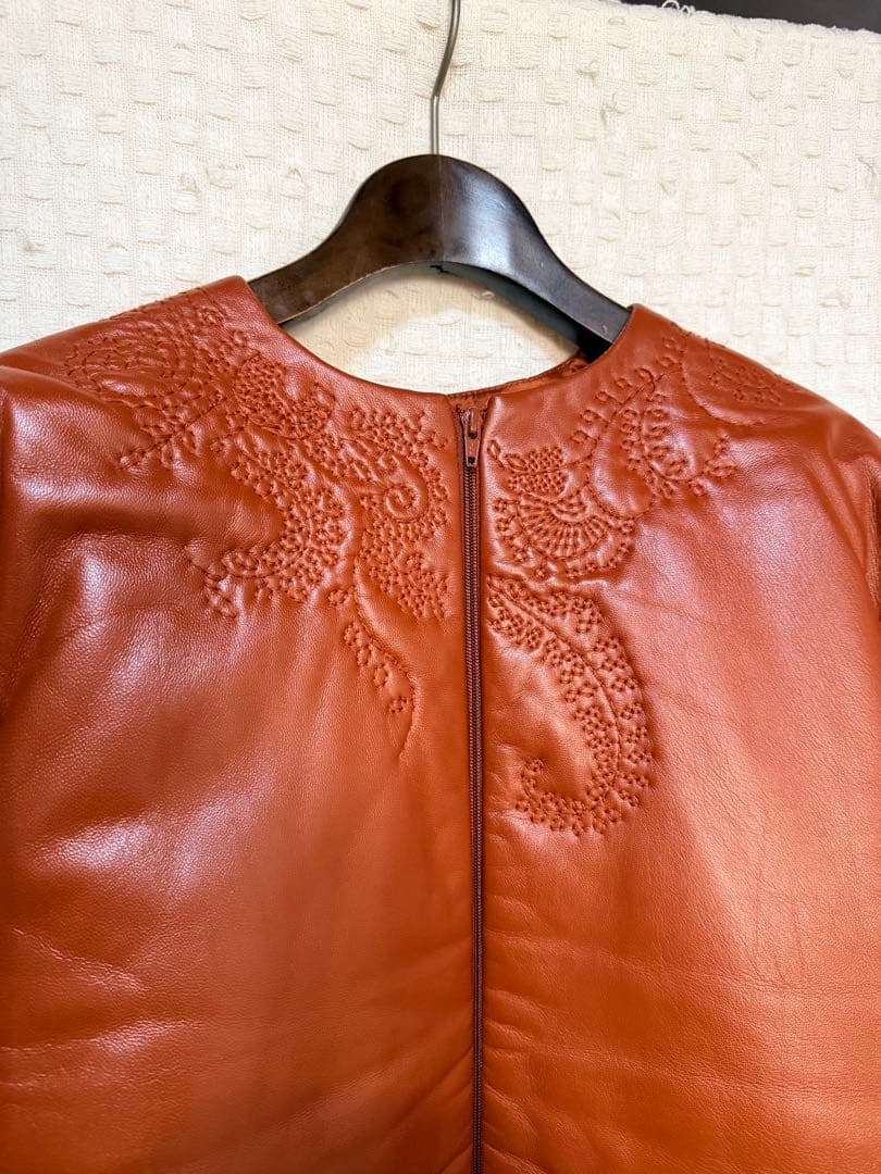 ジャンボールゴルティエ　ブラウン　希少ステッチレザージャケット　ヴィンテージ品