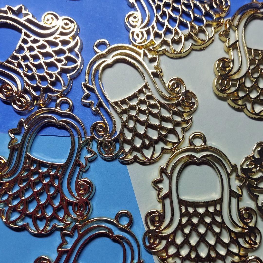 アマビエチャーム80個 レジン レジンフレーム 38mm×31mm