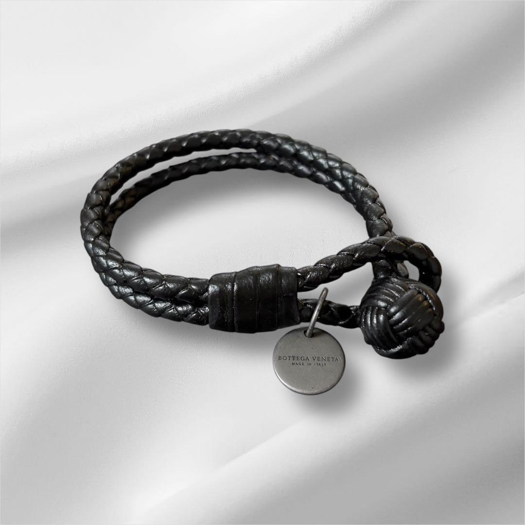 BOTTEGA VENETA ボッテガ イントレチャート ブレスレット 黒 箱付