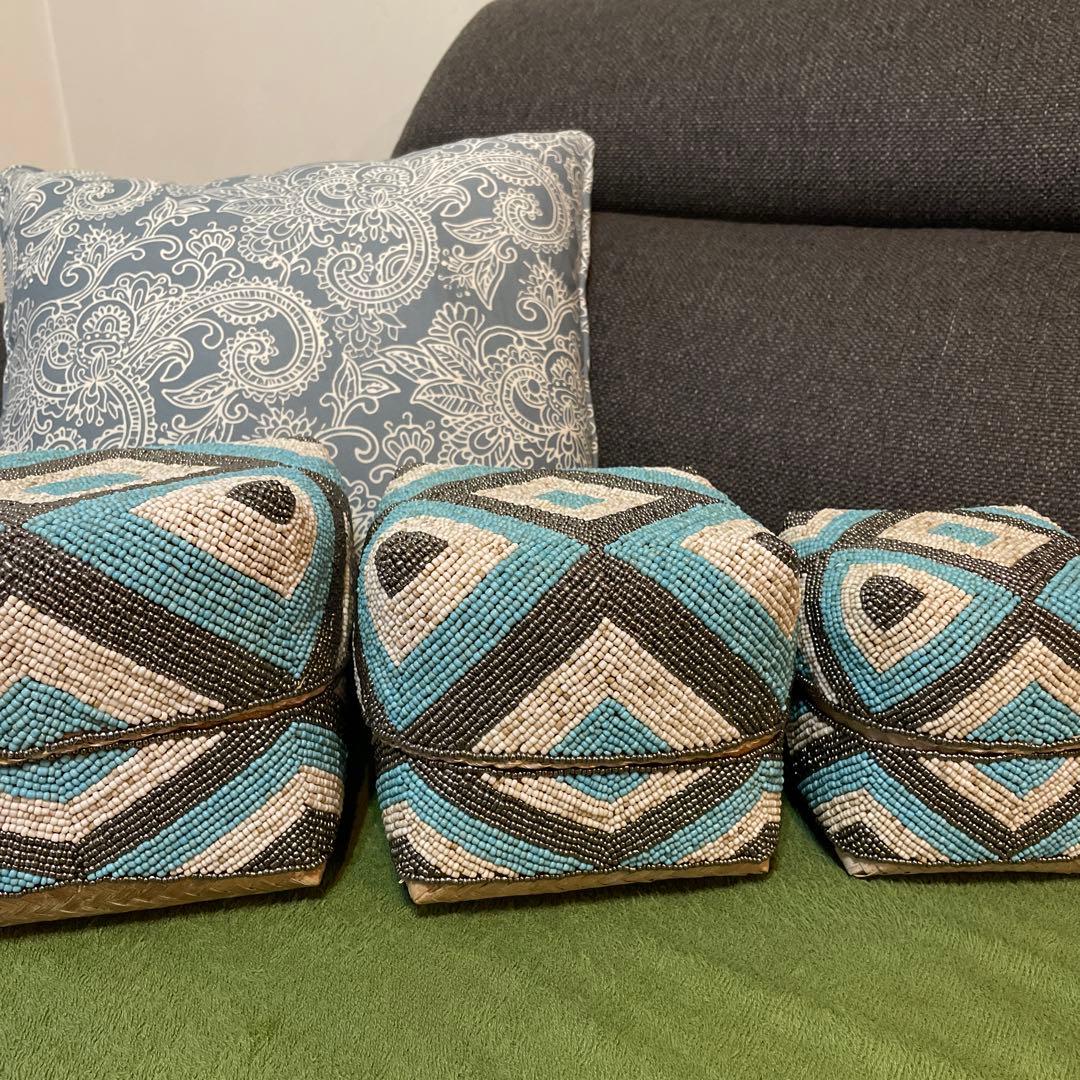 バリのバスケット　ビーズ　ソカシ