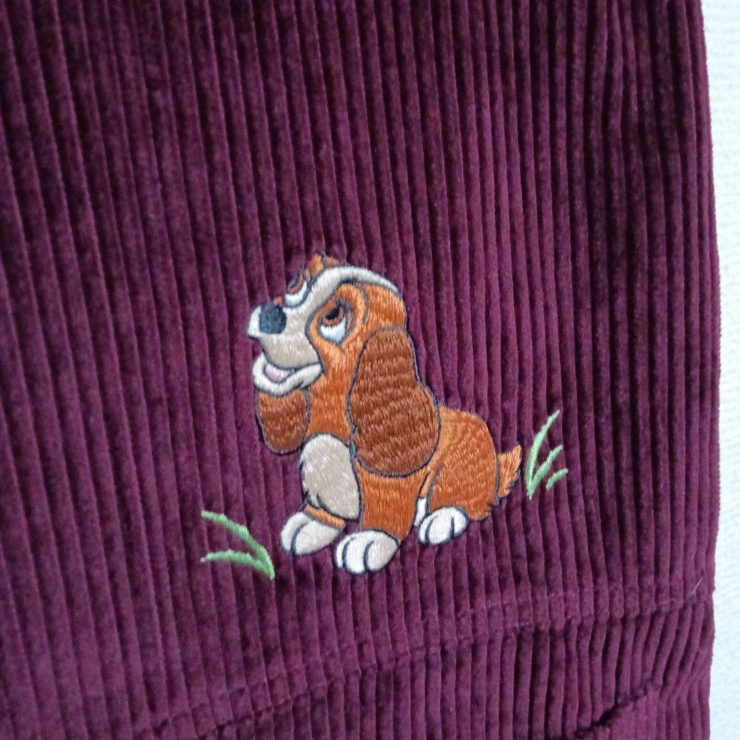 コーデュロイサロペット レディ＆トランプ刺繍わんわん物語