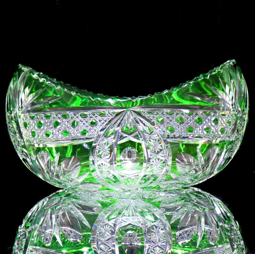 オールド・バカラ 1890年頃 特大作品 27cm!! 2.5kg ガラス鉢