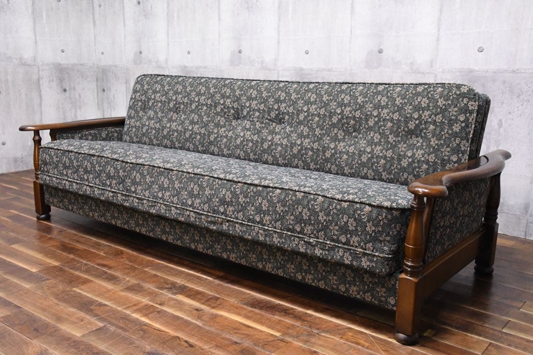 ECK119 カリモク コロニアル ソファベッド 3人掛け スリーピングソファ