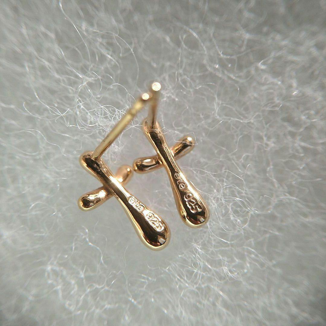 【美品】ete　エテ　レイヤード クロス ピアス ギャランティ付 K18