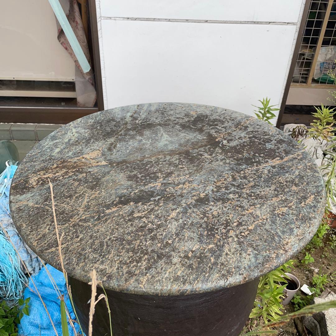 大理石　天板　ガーデン 丸テーブル　石　熱に強い　バーベキュー　ガーデニング