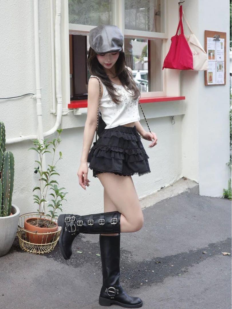 新品タグ付き ホワイト ダーリッチ ジュエリーリブノースリトップス F