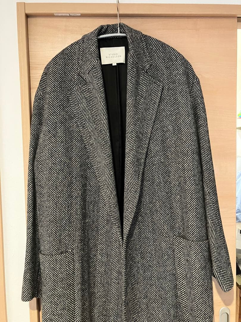 STUDIO NICHOLSON ヘリンボーンチェスターコート S 早い者勝ち‼️