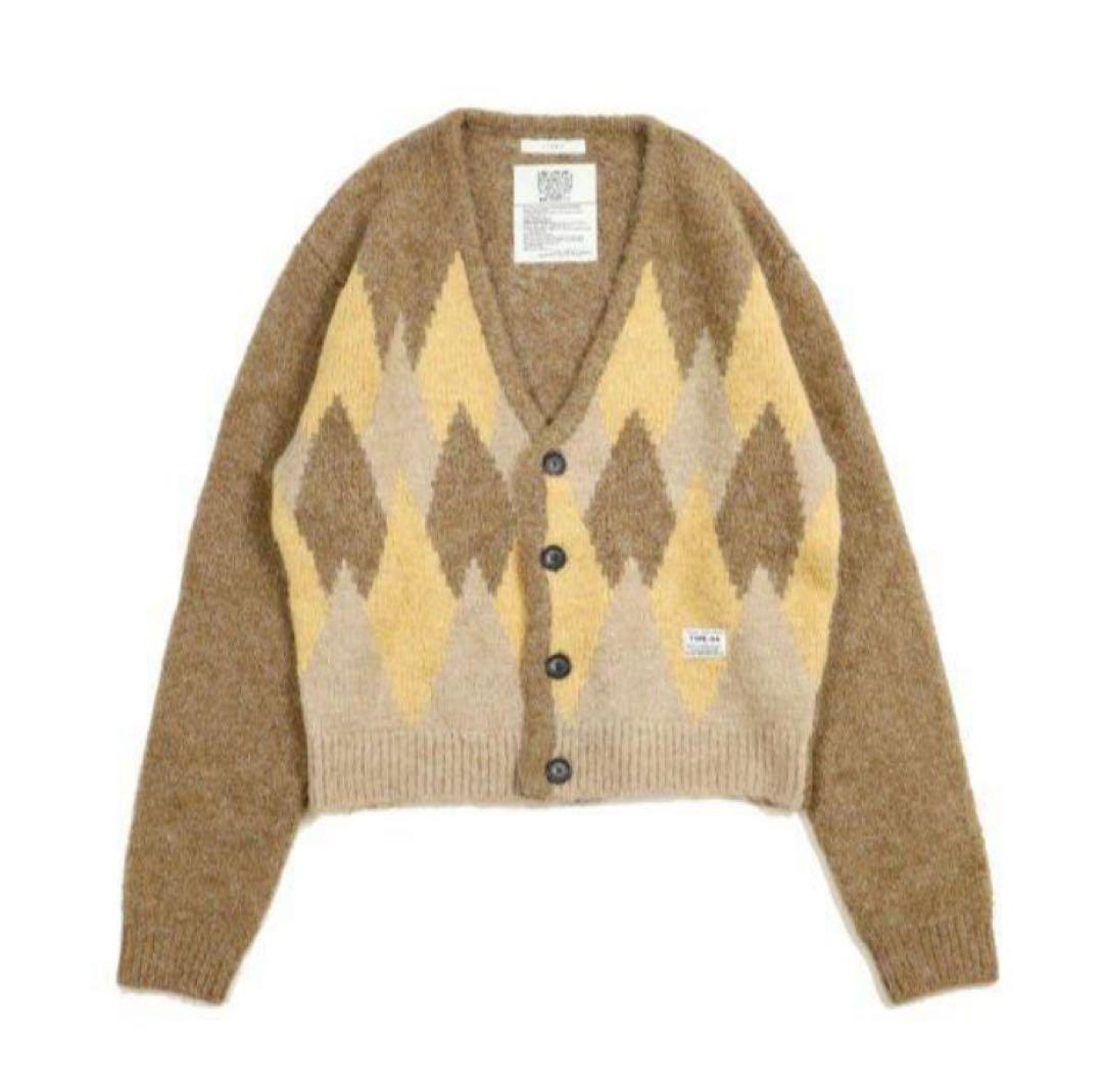 JieDa アーガイルカーディガン ブラウン