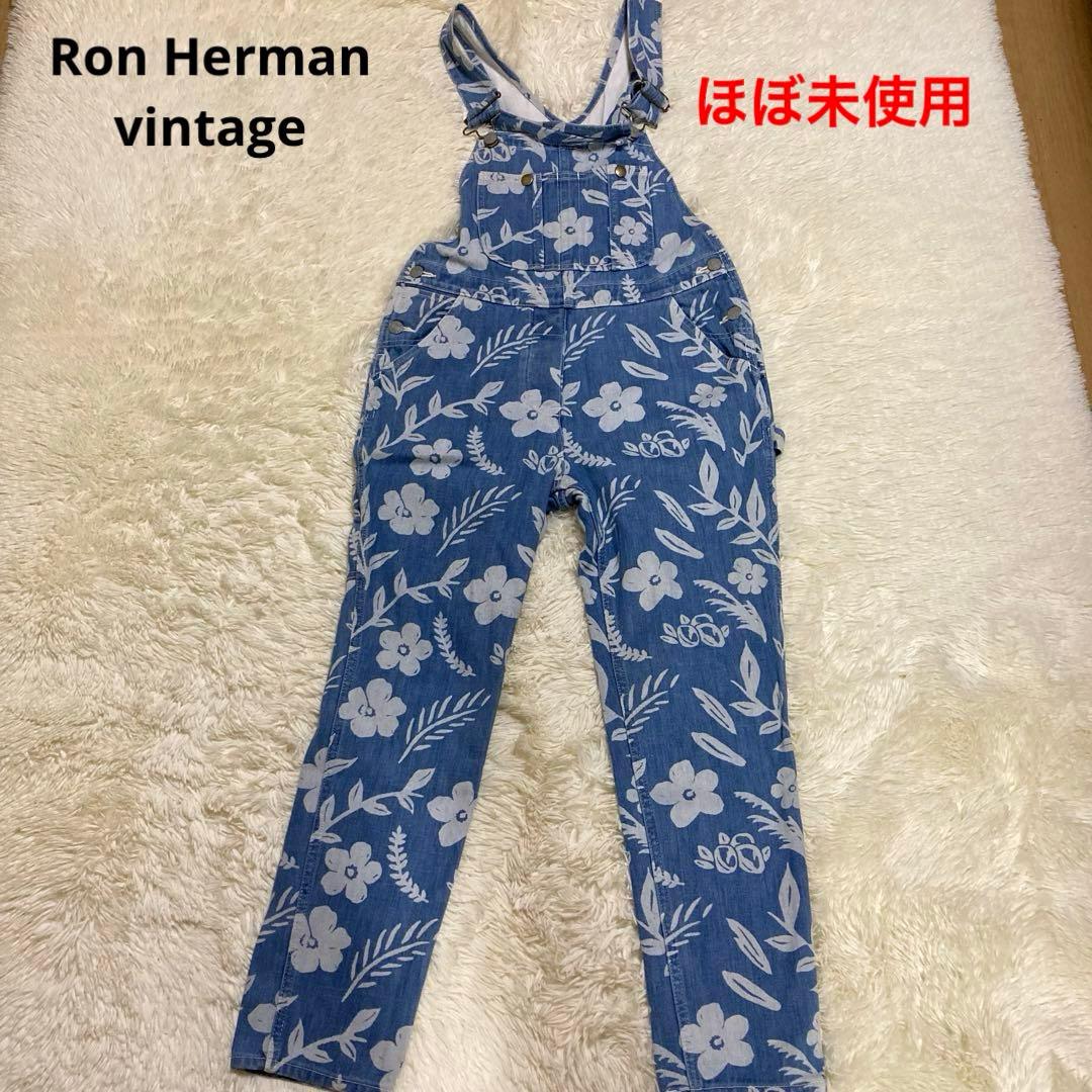 ほぼ未使用　希少　ロンハーマンヴィンテージ　花柄　総柄　ブルー　サロペット