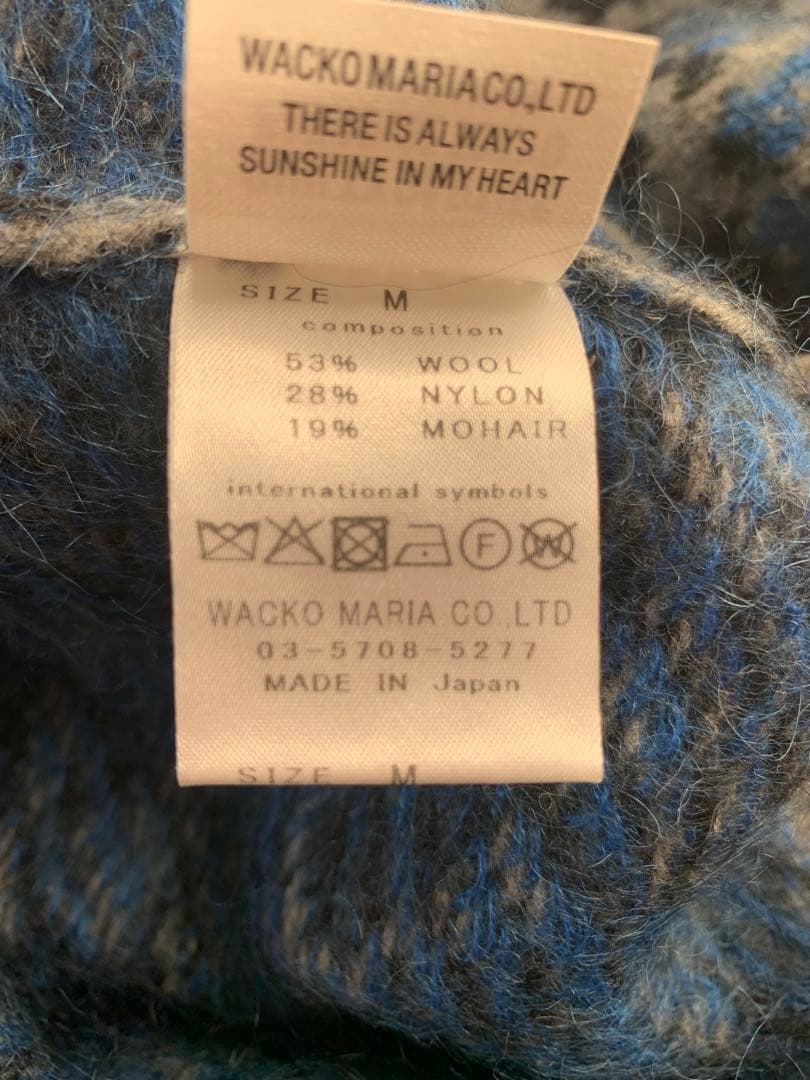 ワコマリア　レオパードモヘア カーディガン　グレー　M 美品