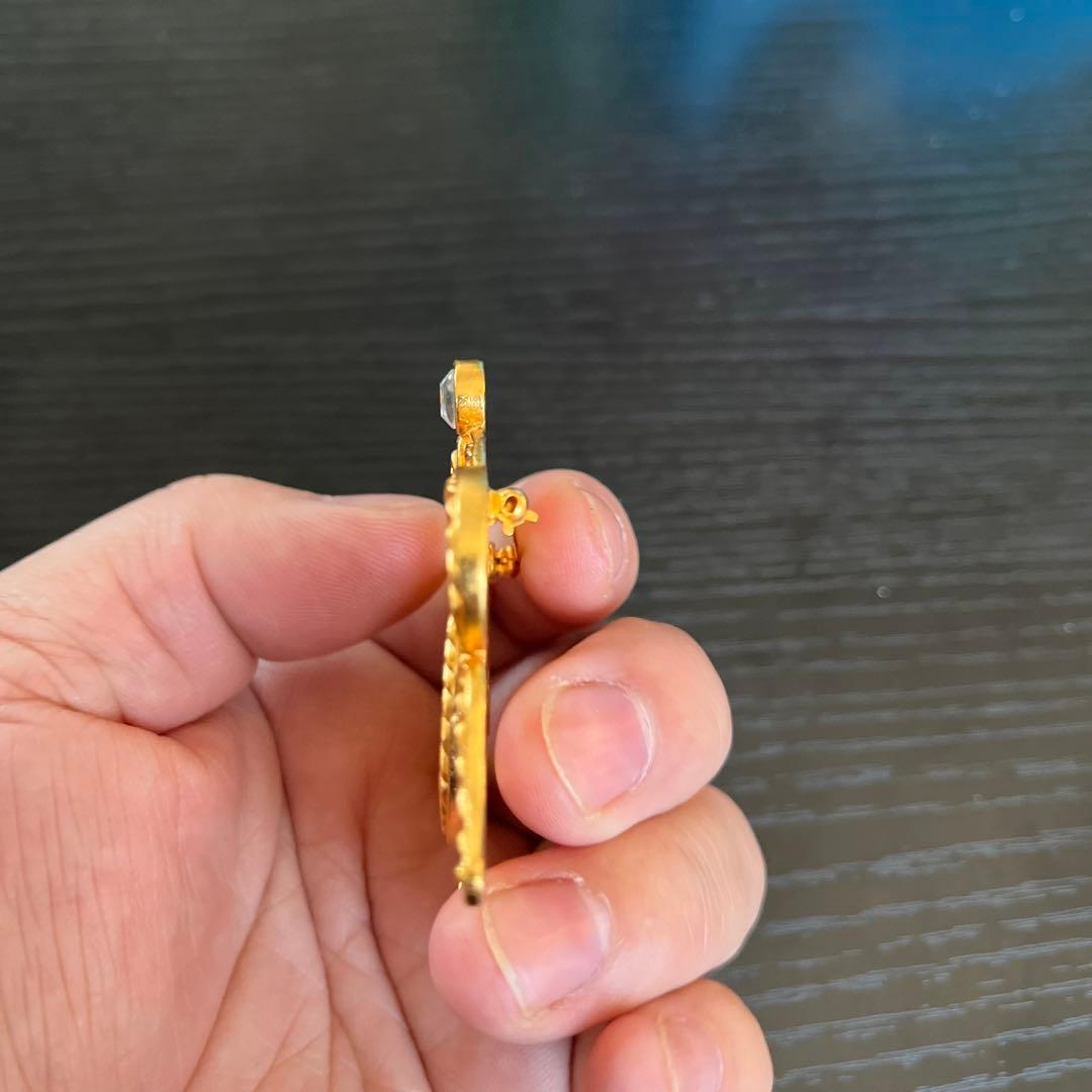 Christian Dior ディオール ロープ ロゴ ゴールド ブローチ